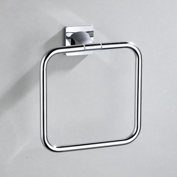Bath Wall Mounted Towel Ring Hand Towel Holder in Polished Chrome