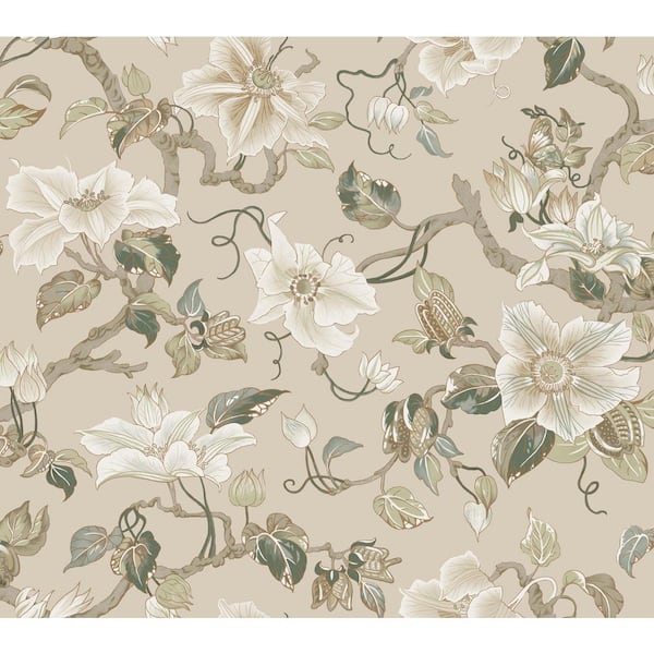 Marguerite Vine Brown Wallpaper