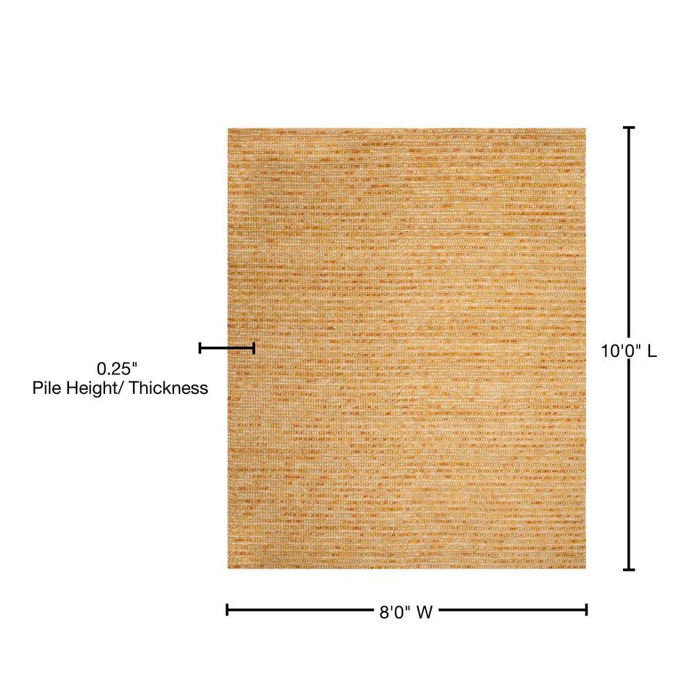 Hand-Knotted Bohemian Gold and Multicolor Wool-Cotton Blend Area Rug, 8' x 10'