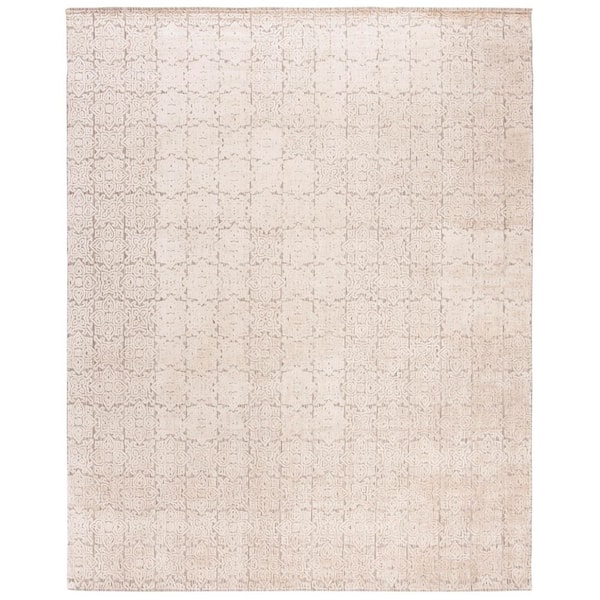 Mirage 8 ft. x 10 ft. Stone High-Low Geometric Trellis Area Rug
