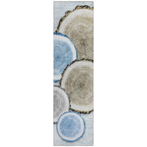 Addison Rugs Chantille ACN575 Blue 2 ft. 3 in. x 7 ft. 6 in. Machine Washable Indoor/Outdoor Geometric Runner Rug