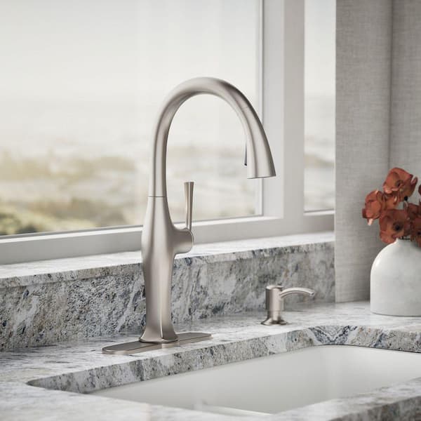 Sundae Single-Handle Pull Down Sprayer Kitchen Faucet in Vibrant Stainless