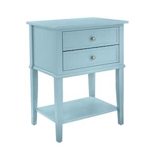 Queensbury Blue Accent Table with 2-Drawers