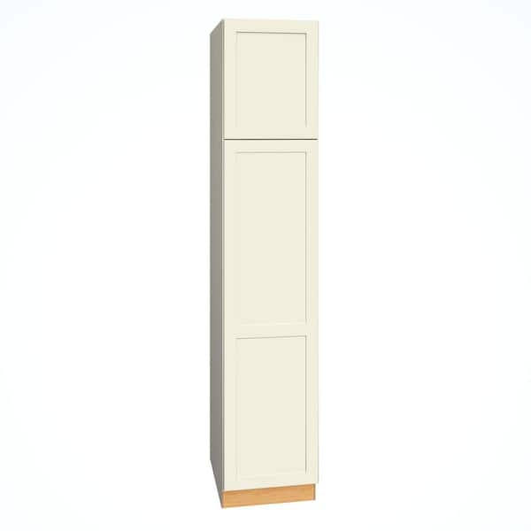 Quick Ship Cottage 18 in. W x 24 in. D x 90 in. H Assembled Plywood Shaker Pantry Kitchen Cabinet in Starlight