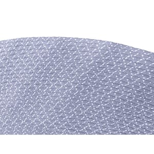 Sunsplash Braid Collection Periwinkle 60" x 96" Oval 100% Polypropylene Reversible Indoor/Outdoor Area Rug