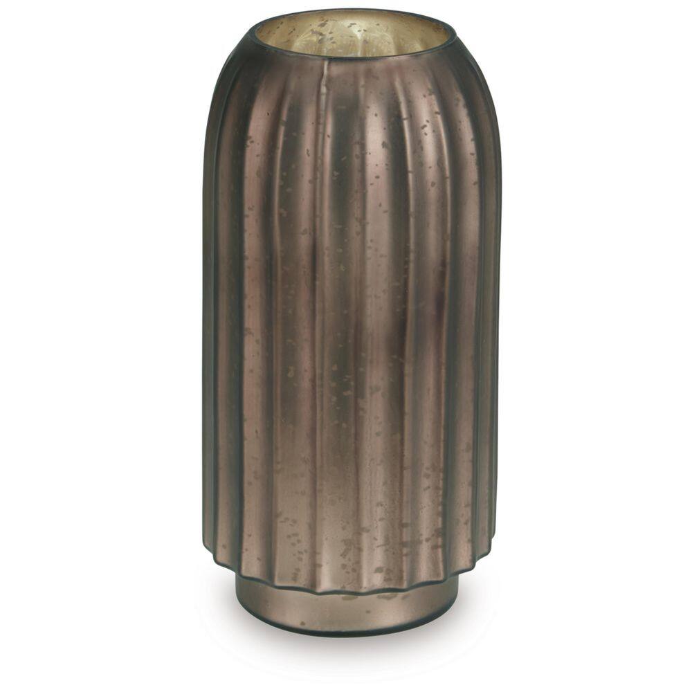 Matte Brown Fluted Glass Table Vase