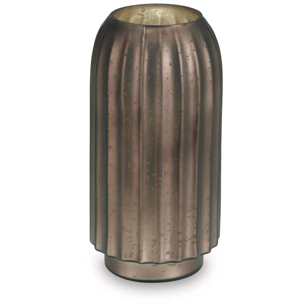 Matte Brown Fluted Glass Table Vase