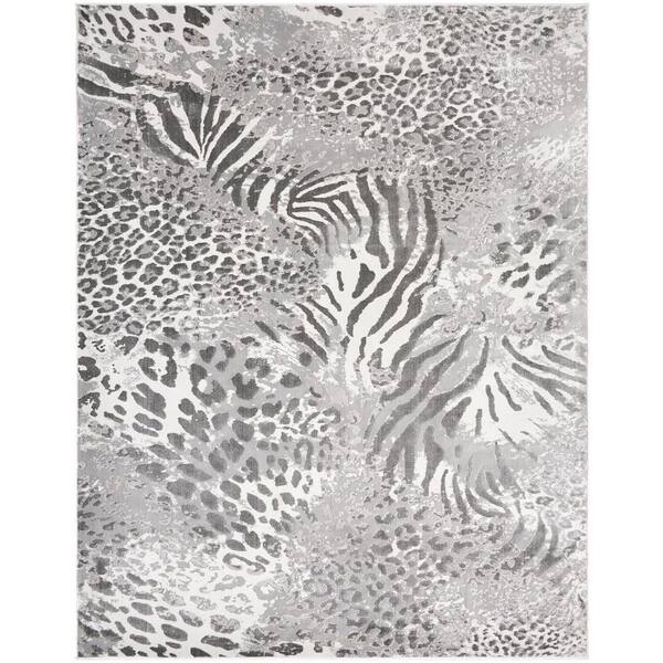 N Natori Serengeti Charcoal Spotted 5 ft. 6 in. x 7 ft. 6 in. Area Rug