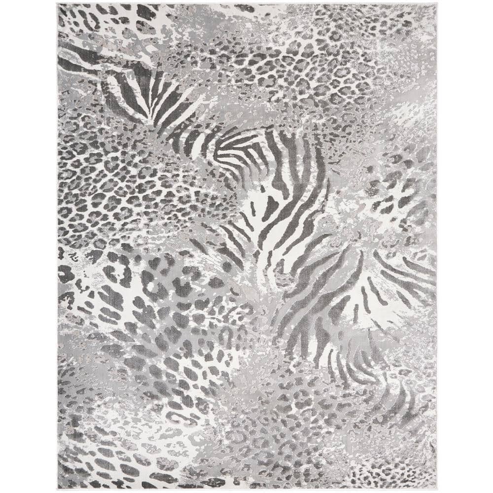 N Natori Serengeti Charcoal Spotted 7 ft. 7 in. x 9 ft. 6 in. Animal Print Area Rug price history on PriceWatchPro