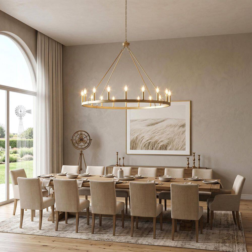 20 Light Gold Large Wagon Wheel Chandelier for Entryway Farmhouse Round Pendant Hanging Light Fixture for Dining Room price history on PriceWatchPro