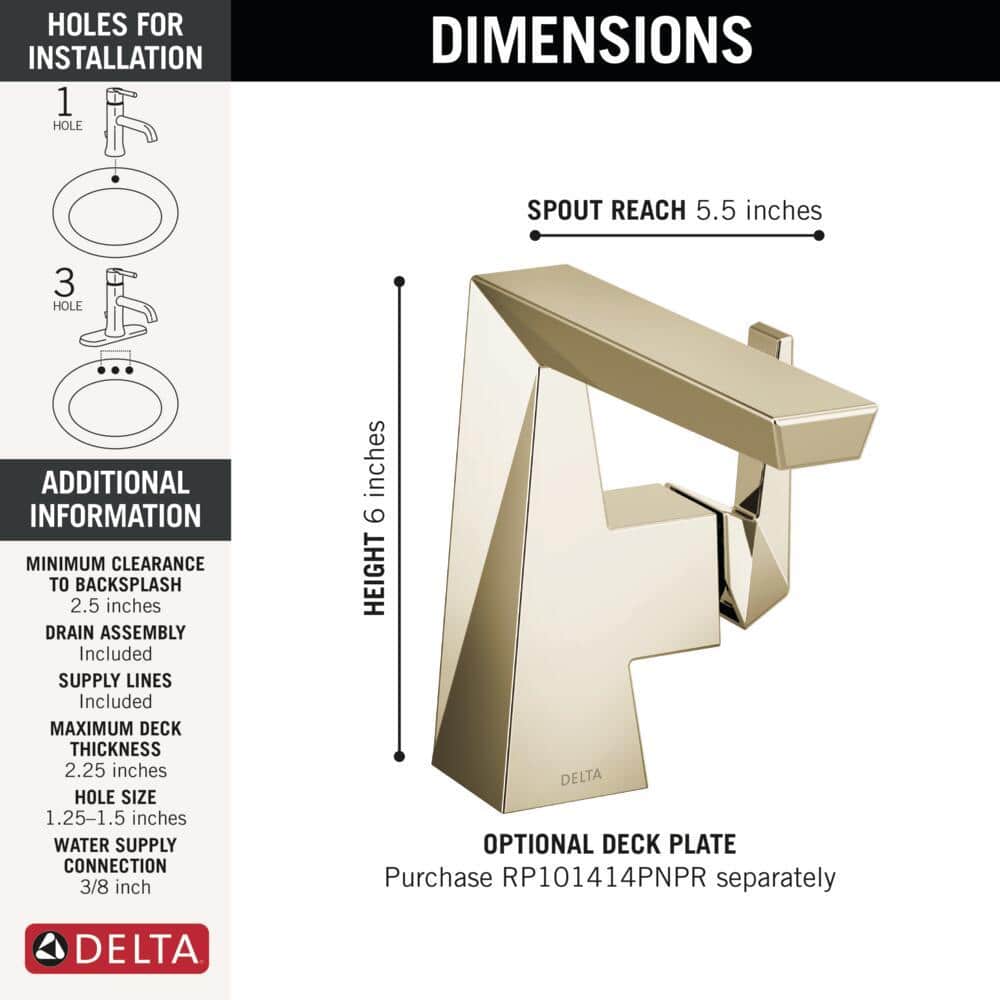 Modern Trillian Single Handle 6" Polished Nickel Bathroom Faucet