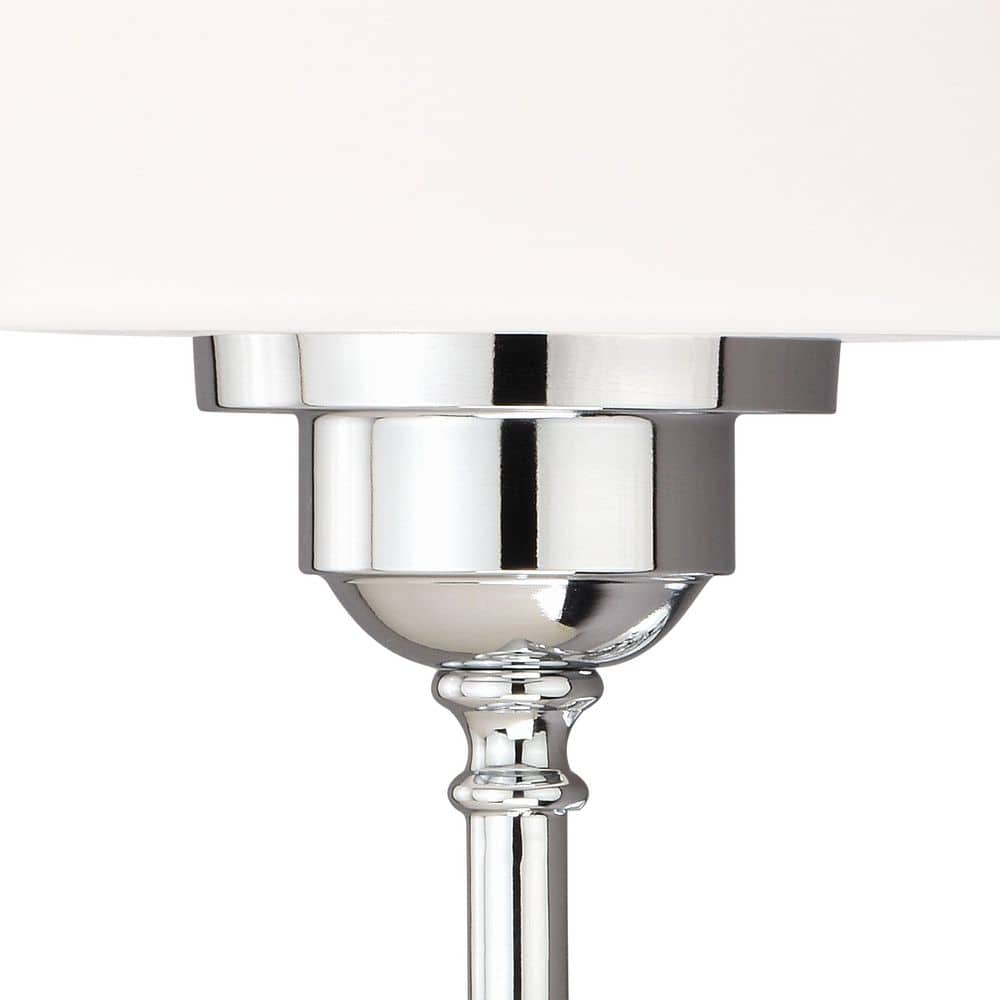 Kelsy Chrome 1-Light Bathroom Wall Fixture with Frosted Shade