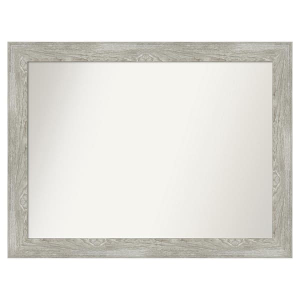 Amanti Art Dove Greywash 46 in. x 35 in. Custom Non-Beveled Distressed Recyled Polystyrene Bathroom Vanity Wall Mirror