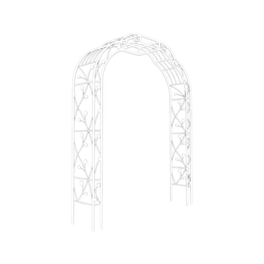 99 in. Outdoor Metal Garden Wedding Arch Arbor Trellis, for Decorative Clim