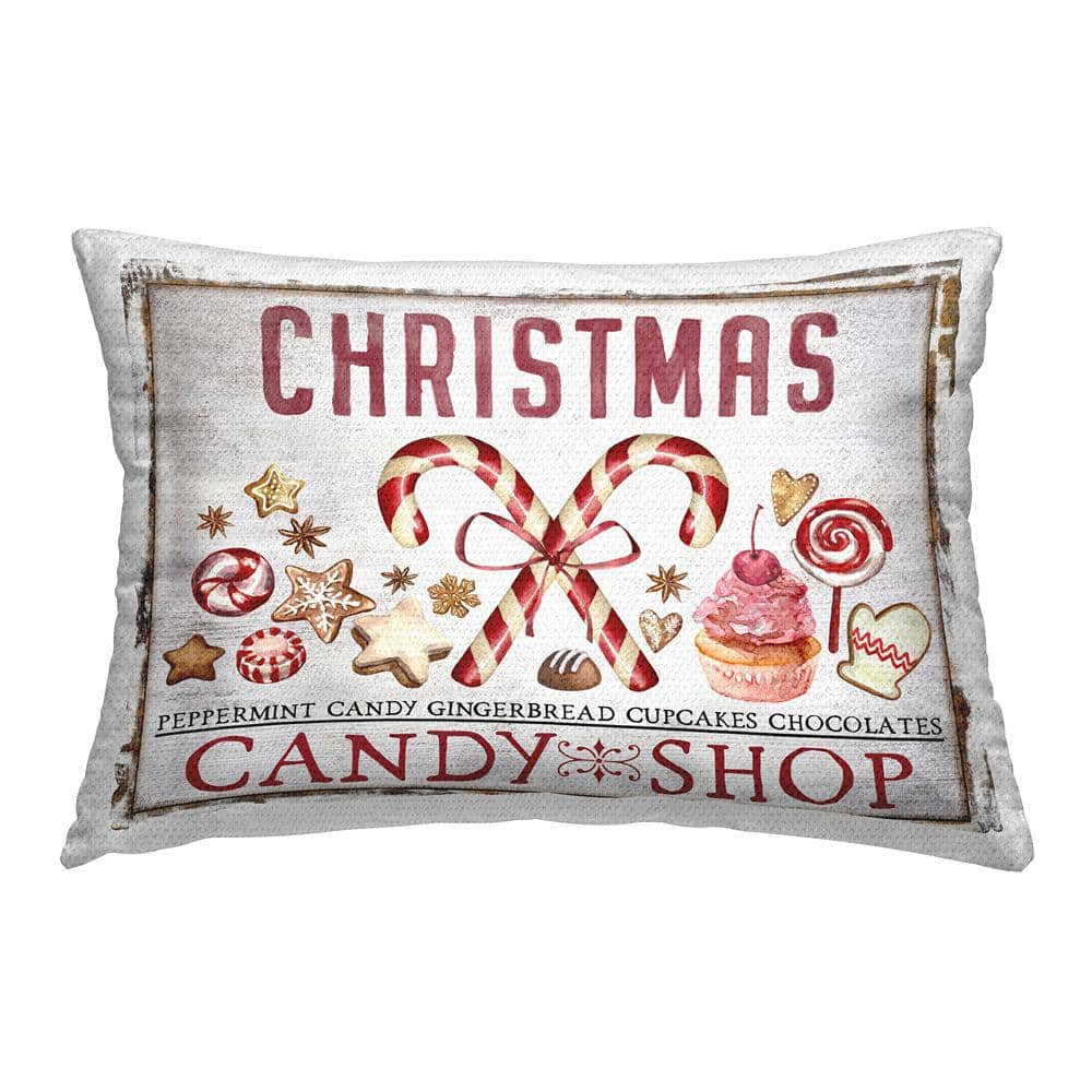 Candy Shop Christmas Red Rectangular Outdoor Throw Pillow price history on PriceWatchPro