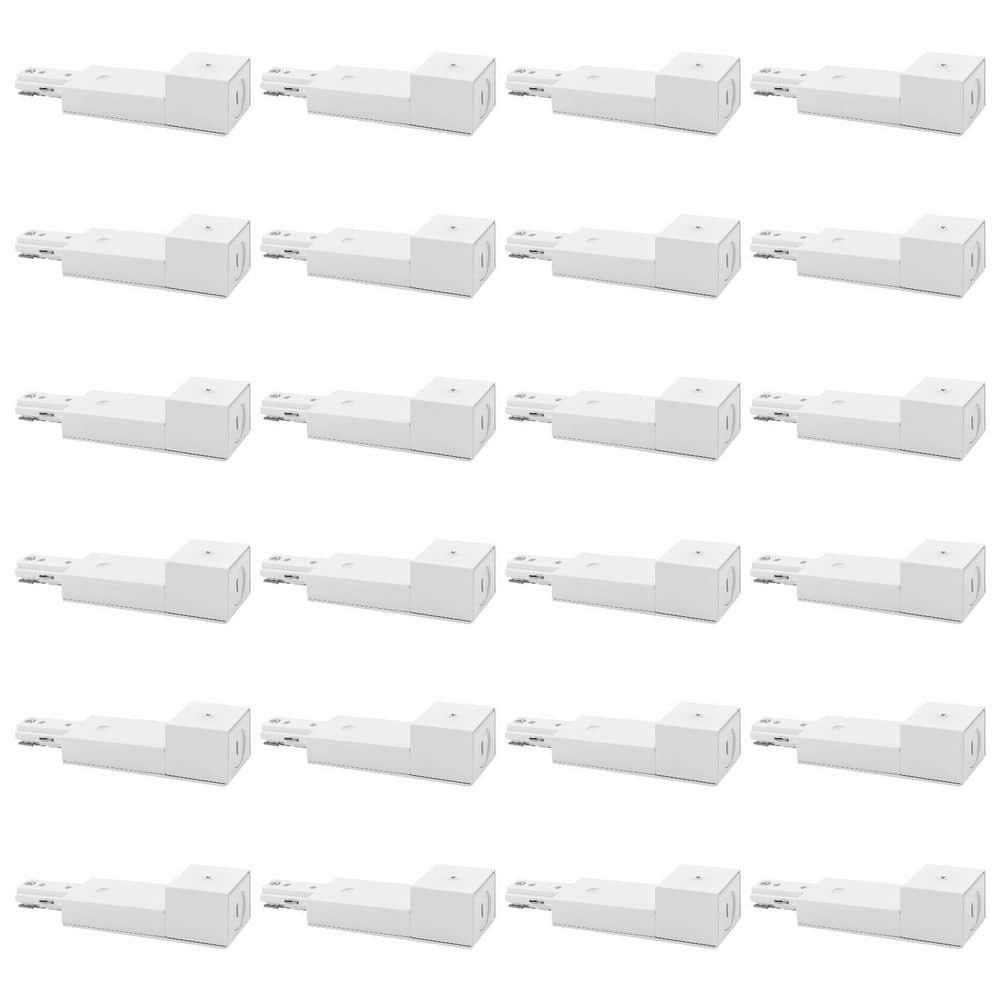 H-Track Light Live End Conduit Fitter, Single Circuit 3-Wire, 120V, H-Type Track Light Accessories, White 24 Pack price history on PriceWatchPro