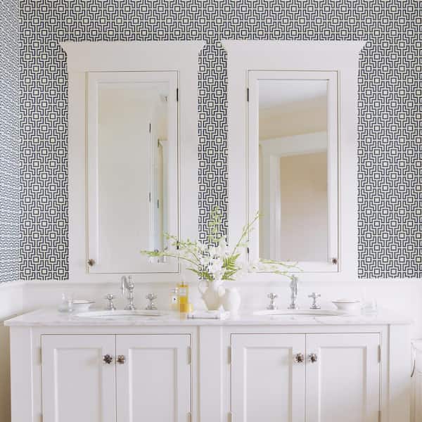 Boxwood Blue Geometric Paper Strippable Wallpaper (Covers 56.4 sq. ft.)