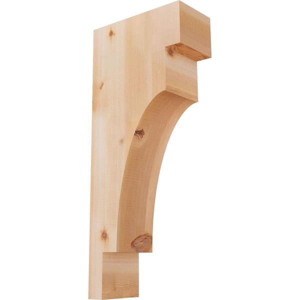 Ekena Millwork 5-1/2 in. x 12 in. x 28 in. Western Red Cedar Mediterranean Smooth Corbel