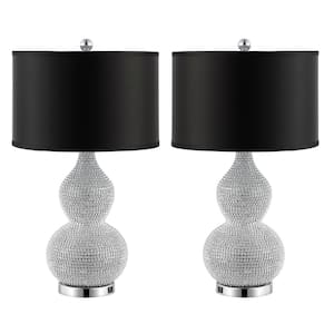 Nicole 24 .5 in. Silver Table Lamp with USB Port