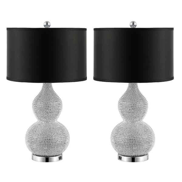 SAFAVIEH Nicole 24 .5 in. Silver Table Lamp with USB Port