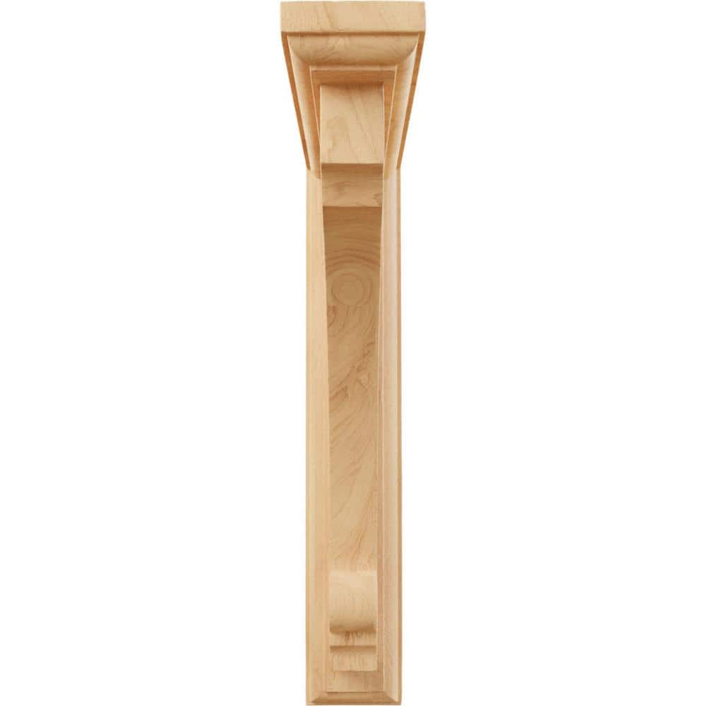 Large Red Oak Hand-Carved Wood Corbel Bracket
