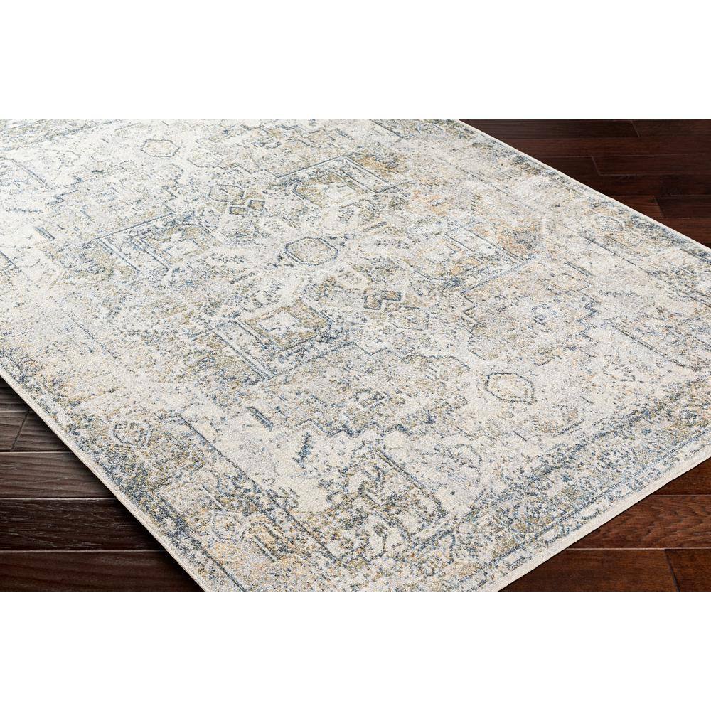 Charcoal and Light Brown Polyester Washable Rectangular Area Rug