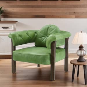 Top Leather Green Arm Chair