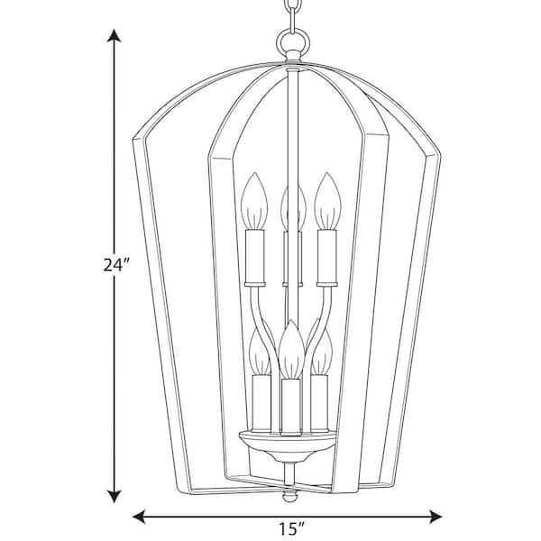 Gather Collection 6-Light Antique Bronze Foyer Pendant