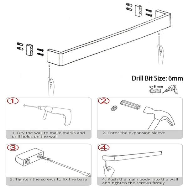 24-Inch Black Stainless Steel Towel Bar Wall Mounted – Modern Bathroom Towel Rack With Concealed Screws