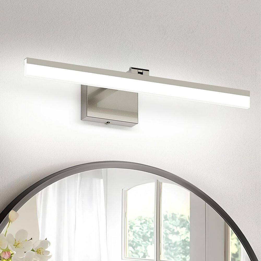 23.62 in. 1 Light Nickel Bathroom LED Vanity Light Bar with Dimmable 5500K Light price history on PriceWatchPro