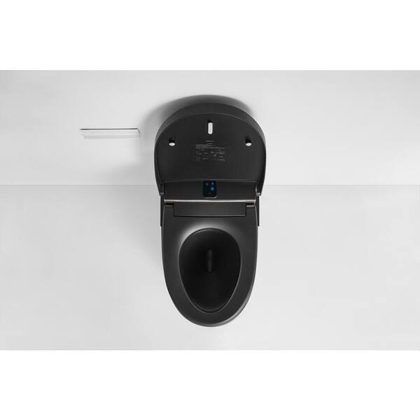 WELLFOR USBY 1.28 GPF Elongated Black Bidet Toilet with Heated Seat & Auto Features