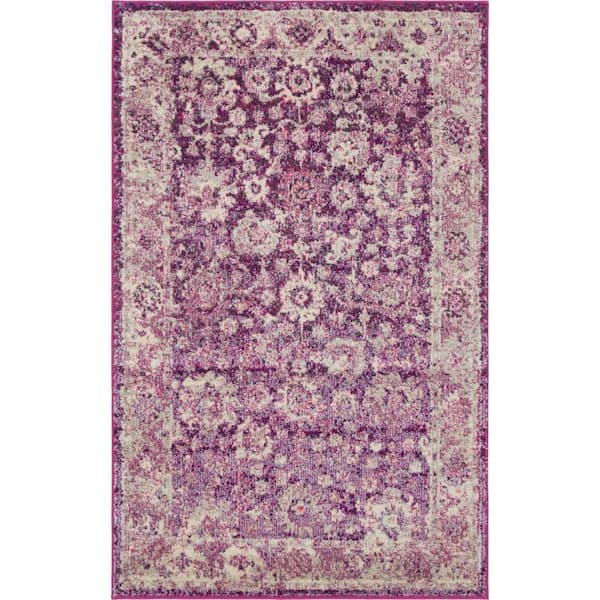 Unique Loom Penrose Krystle Purple 3 ft. 3 in. x 5 ft. 3 in. Area Rug