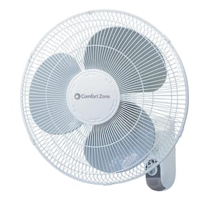 16 in. White Oscillating 3-Speed Wall-Mount Fan with Adjustable Tilt