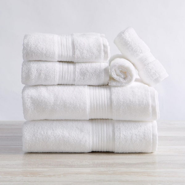 White Soft Cotton Classic 6 Piece Towel Set