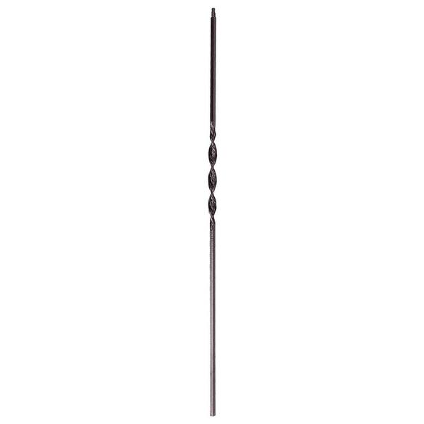 arteferro 44 in. x 1/2 in. Smooth Bar x in. Single Ribbon Twist Old World Copper Powder Coated Wrought Iron Metal Stair Baluster