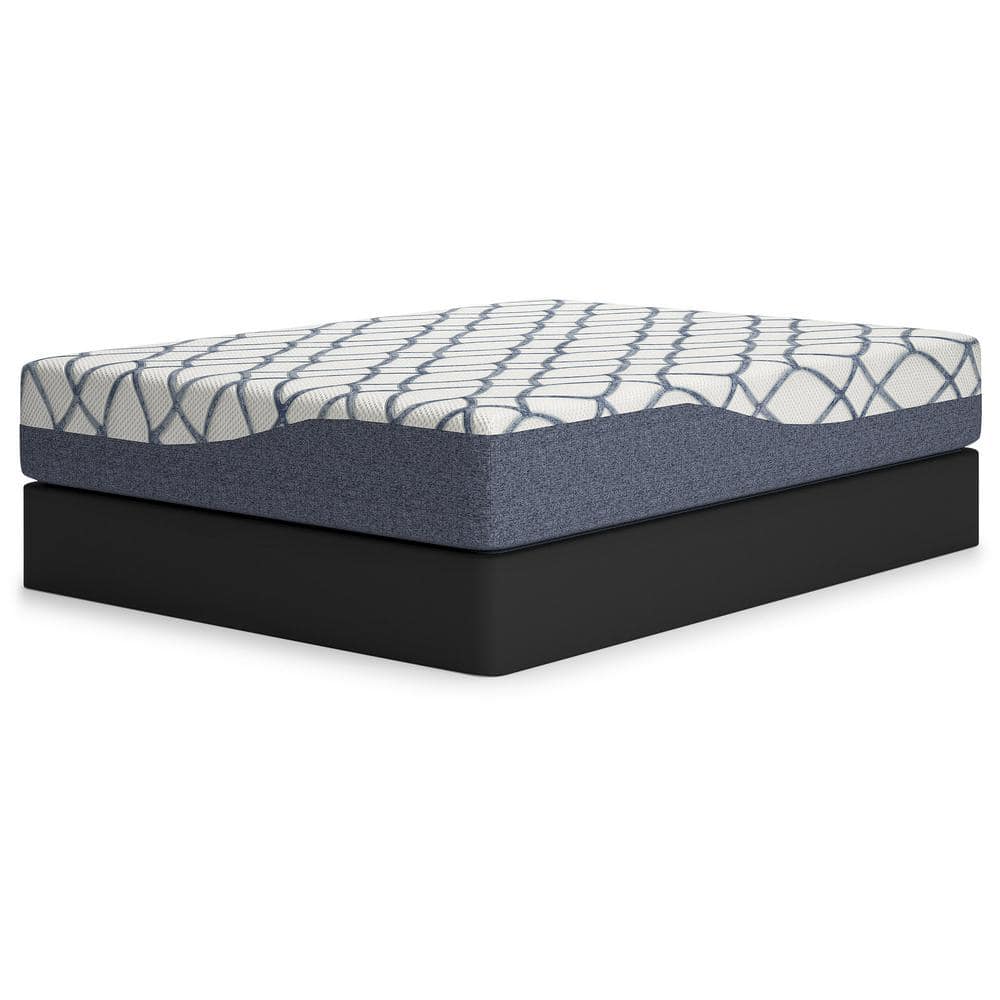 Full Blue and White Adjustable Memory Foam Mattress