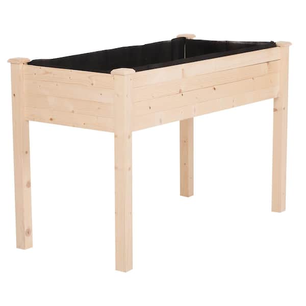 Outsunny 48 in. L x 22 in. W x 30 in. H Outdoor Wooden Raised Garden Bed for Vegetables, Herbs, and Flowers