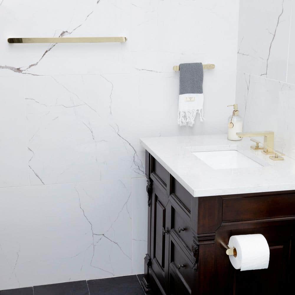 Polished Gold Modern Wall Mount Toilet Paper Holder