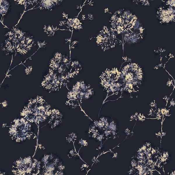 Tempaper Midnight Sun-Bleached Floral Vinyl Peel and Stick Wallpaper Roll (Covers 28 sq. ft.)
