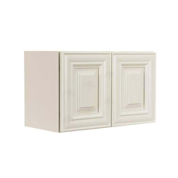 LIFEART CABINETRY Princeton Assembled 30 in. x 15 in. x 12 in. Wall Dish Holder in Off-White