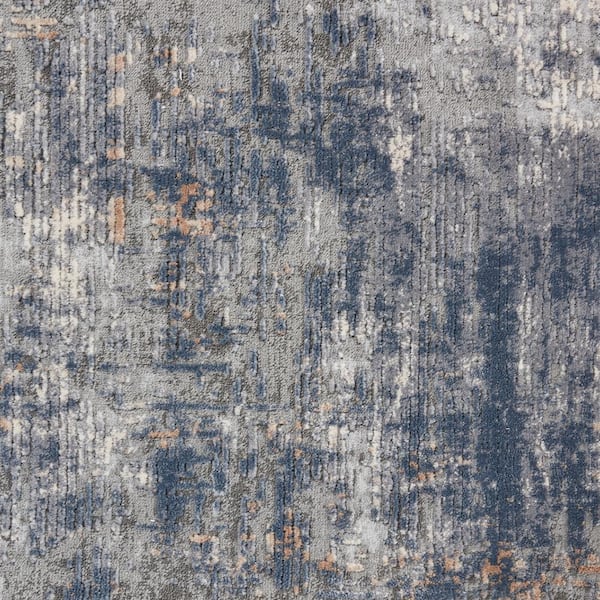 11 Home ft. Area x Nourison Contemporary 8 ft. The Grey/Beige Abstract Textures 461896 - Rug Depot Rustic