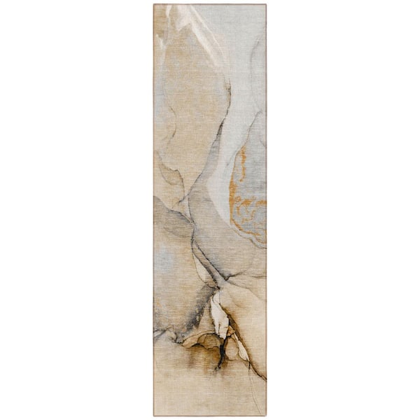 Addison Rugs Chantille ACN506 Beige 2 ft. 3 in. x 7 ft. 6 in. Machine Washable Indoor/Outdoor Geometric Runner Rug