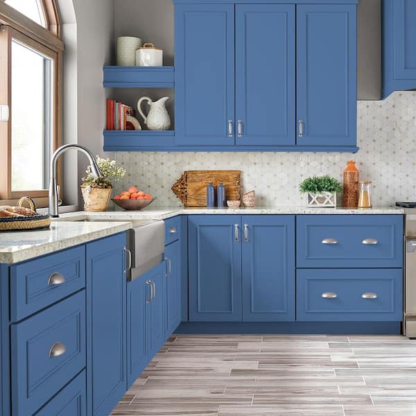 1 qt. #PPU15-06 Neon Blue Semi-Gloss Enamel Interior/Exterior Cabinet, Door & Trim Paint