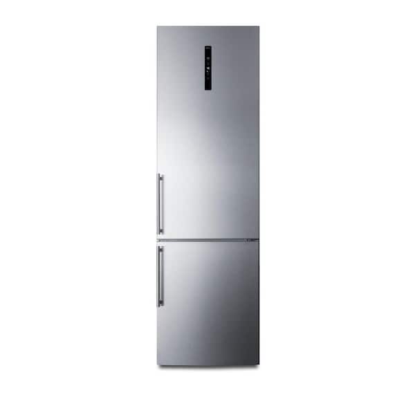 Summit Appliance 24 in. W 11.7 cu. ft. Bottom Freezer Refrigerator in Stainless Steel, Counter Depth