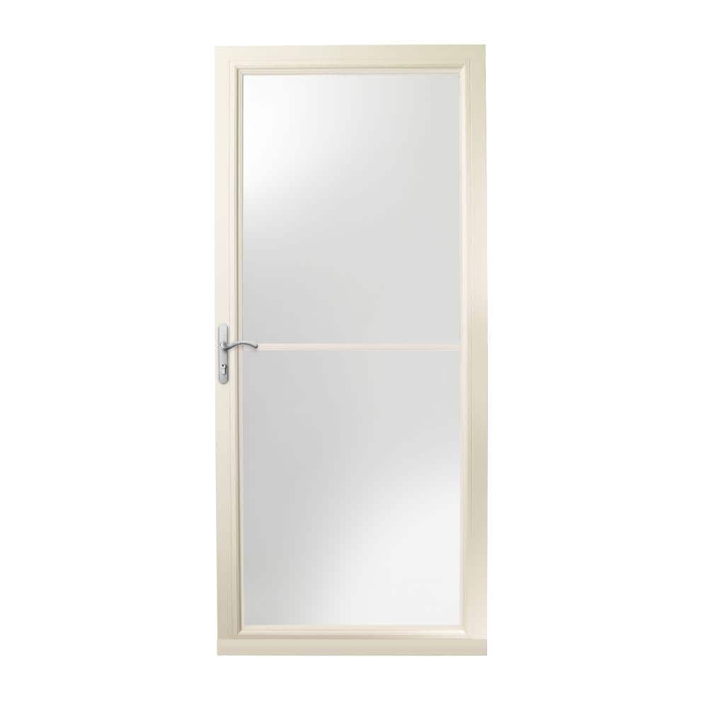 3000 Series 36 in. x 80 in. Almond Left-Hand Retractable Aluminum Storm Doo