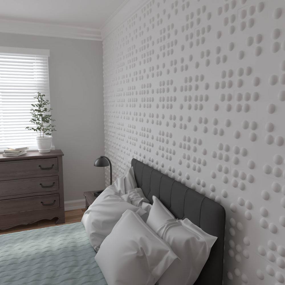 Emery White PVC 3D Textured Wall Panel 19.63" x 19.63"
