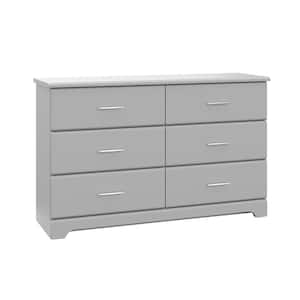 Brookside 6-Drawer Pebble Gray Dresser 33.43 in. H x 53.35 in. W x 16.73 in. D