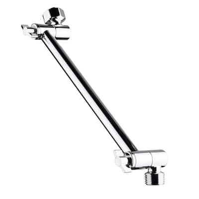 12.5 in. Adjustable Brass Chrome Polished Shower Head Arm