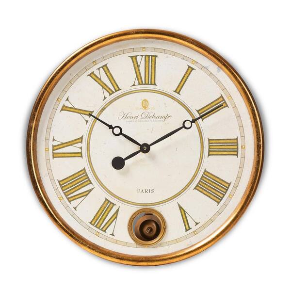 Baxton Studio Alexandre Antique Gold Wall Clock