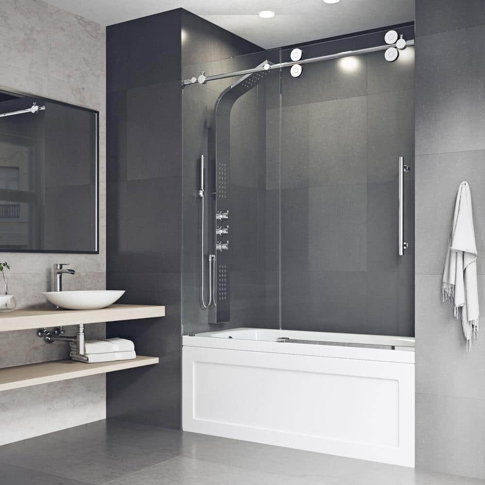 Elan 72" Frameless Sliding Tub Door with Clear Glass
